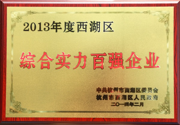 2013年度西湖區(qū)綜合實(shí)力百?gòu)?qiáng)企業(yè)