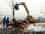 戰(zhàn)天斗地！人文園林項(xiàng)目建設(shè)施工人員冒雪沖在第一線！